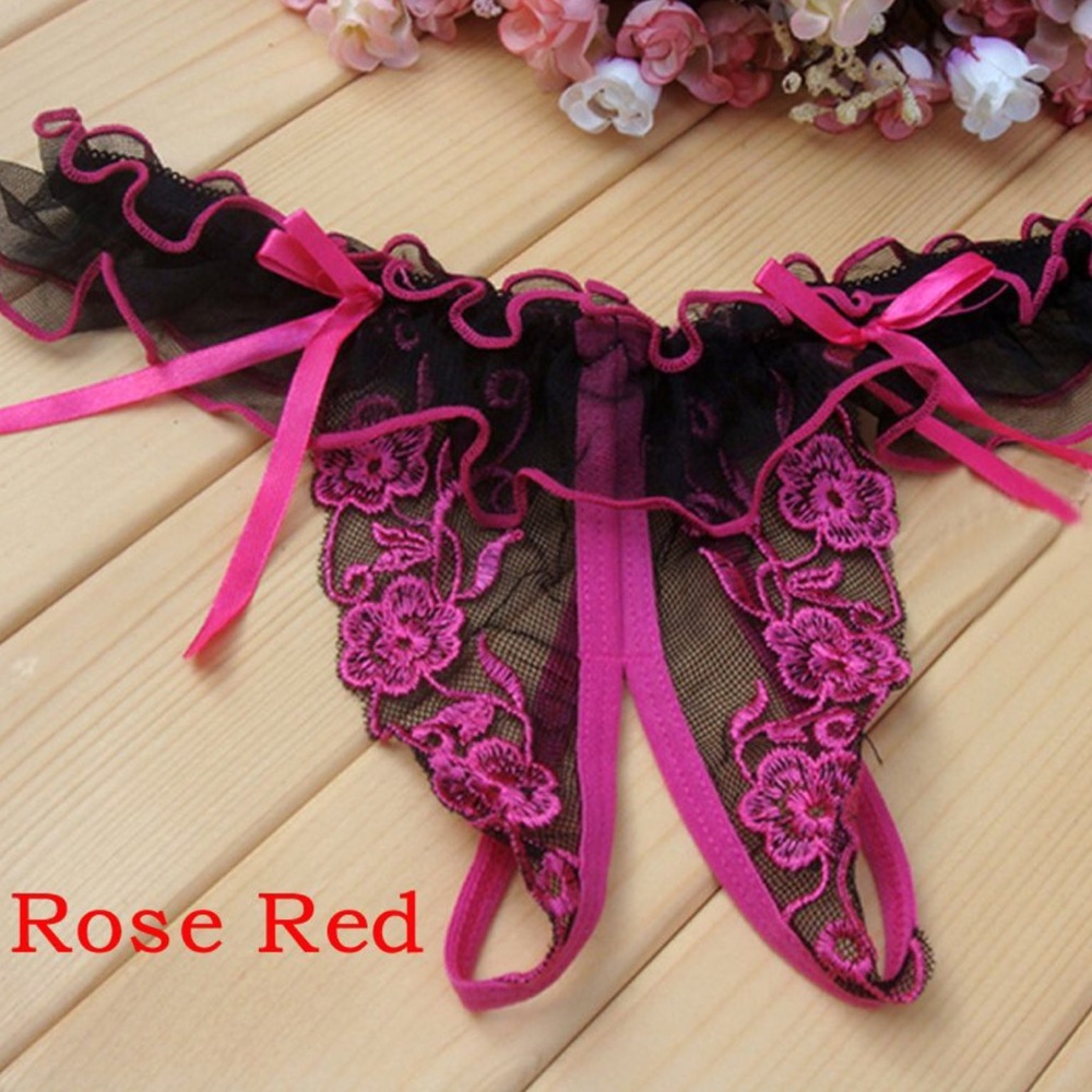 1PC Sexy Open Crotch Thongs Lace G-string Panties